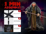 5.3ft Witch with Crutch Halloween Standing Decoration 94364188
