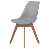 Grey and Natural Oak Padded Side Chairs B062P145597