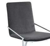 Grey and Chrome Side Chair with Metal Base B062P209297