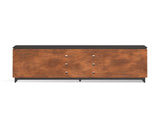 85 inch TV Stand Console for TVs up to 95 inches, No Assembly Required, Black with Bourbon Finish B108P160163