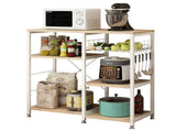 4-Layer Microwave Oven Rack with Pull-Out Basket and X-Shaped Cross Bracket on the Back 06022263