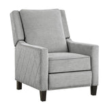 Modern Home Furniture Reclining Chair 1pc Gray Textured Fabric Upholstered Nailhead Trim Solid Wood B011P190689