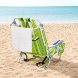 ZNTS 63*65*82cm Short Oxford Cloth Silver White Aluminum Tube Bearing 100kg Beach Chair Green Stripes 42959268