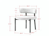 White Set of 4 Modern Upholstered Dining Chairs, Round Kitchen Chairs with Curved Backrest & Thick 12815318