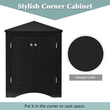 ZNTS Black Triangle Bathroom Storage Cabinet with Adjustable Shelves, Freestanding Floor Cabinet for Home WF291467AAB