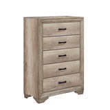 1pc Natural Finish Bedroom Chest of 5 Drawers w Black Hardware Bedroom Furniture Contemporary Design B011P146006