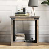 24 inch Side Table, No Assembly Required, Barnwood Finish GL-B108131536