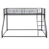 ZNTS Metal Floor Bunk Bed, Twin XL over Queen, Black MF309470AAB