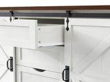 K&K 72" Farmhouse Kitchen Island with Fridge Storage Space & Power Outlet, Rolling Coffee Bar 61870382