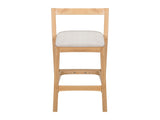 Jasper Indoor Rubberwood Barstool, Natural Finished and Beige Upholstery, Set of 2 N775P336213N