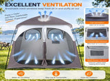 2-Person Pop Up Changing Tent, Dark Brown Portable Outdoor Shower Tent with 2 Rooms 2 Doors, Instant 29697306