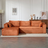 Compression Sectional Couch with Comfy Chaise, Boneless L Shape Sofa with Deep Seat, Minimalist 07440371