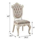 Rose Gold and Pearl White Tufted Back Side Chairs B062P186474