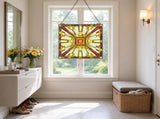 Tiffany Style Stained Glass Window Panel, 20x21 in Large Vertical Rectangle Hanging Transom Panel 60351235