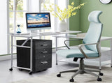 Black Wood Grain Density Board Three Drawers Wooden Filing Cabinet 80897814