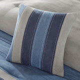 7 Piece Microsuede Comforter Set Navy Cal King B03596802
