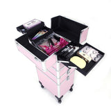 ZNTS 4 in 1 Aluminum Cosmetic Makeup Case Tattoo Box Pink 21663962