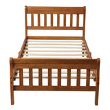 Wood Platform Bed Twin Bed Frame Panel Bed Mattress Foundation Sleigh Bed with WF192434AAL