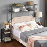 ZNTS Queen Bed Frame with 2 Nightstandss with Storage Cabinet, with Shelves, Bookcase W2167131144