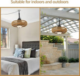 Waterproof Outdoor Ceiling Fan with Lights Remote Control W2738P242334