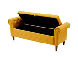 Multifunctional Storage Rectangular Sofa Stool- Yellow 03462302