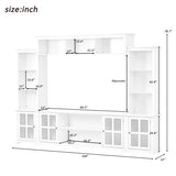 Minimalism Entertainment Wall Unit with Bridge, Modern TV Console Table for TVs Up 68789193