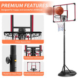 ZNTS Portable Basketball Hoop Adjustable 7.5ft - 9.2ft with 32 Inch Backboard for Youth Adults Indoor 27851282