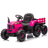 ZNTS Ride on Tractor with Trailer,24V 400W Powered Electric Tractor Toy w/Remote Control,electric car for W1578P194694