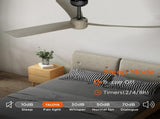 52 Inch Ceiling Fans with Lights Led Remote Control Low Profile Flush Mount for Living Room Bedroom 67041248