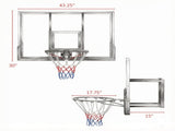 Wall Mount Basketball Hoop System for Community Court Upgrade, 43" x 30" Shatter Resistant 12067164