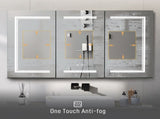 LED Bathroom Wall Cabinet, 3 Door Bathroom Mirror Cabinet, white 13234989