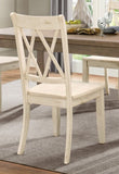 ZNTS Casual White Finish Side Chairs Set of 2 Pine Veneer Transitional Double-X Back Design Dining Room B01143553