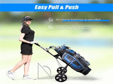 6lbs Lightweight Golf Push Cart - Steel Frame, Foldable Design, 9.5" Ball Bearing Wheels 93263039
