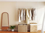 Drill-Free L-Shaped Room Divider Curtain Rod, Adjustable 28"-142"W x 4-10 ft H Heavy-Duty Partition 03193391