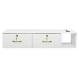 15mm E0 particleboard linen two draw three holes with lock salon cabinet white 85364125