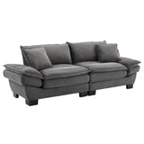 Corduroy Sofa Sleeper Couch Loveseat Sofa with Pillows Comfy Upholstered Deep Seat Sofa for W676P184143