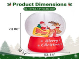 6FT Christmas Inflatable Snow Globe with Reindeer Pulling Santa, Snowfall-Style Design, 5 LED 37392157