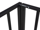 Twin Size Metal Floor Bed Frame with Fence and Door, Black MF307108AAB