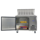 Orikool 44 IN Commercial Pizza Prep Table with a Built-in Refrigerator 11 Cu.Ft, Butcher Block W2095126125