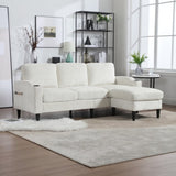 UNITED WE WIN Sofa for three, solid wood frame, Chenille fabric, side pocket, with two cup holders, W1568142735