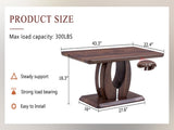 Modern Minimalist Walnut Dark Brown Texture Sticker-Patterned MDF Rectangular Coffee Table. Add a W1151P230544