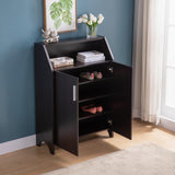 Modern Shoe/Storage Cabinet Two Door with 4 Shelves - Red Cocoa B107134431