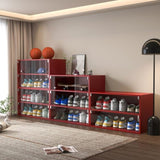 Red Glass Door Shoe Box Shoe Storage Cabinet For Sneakers With RGB Led Light 44402461