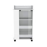 Baltimore Bar Cart with Casters, Glass Door and 2-Side Shelf B200P188861
