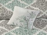 6 Piece Printed Quilt Set with Throw Pillows Aqua King/Cal King B03597395
