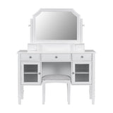 44.4" Makeup Vanity Desk with Large Adjustable Mirror, Dressing Table Set with Drawer & Cabinet, N844P292486A