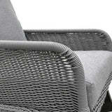 Contemporary Minimalist Gray Wicker Rocking Chair with Soft Polyester Cushions and Durable Wooden N767P229004G