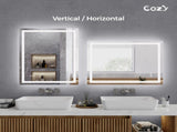 24"x32" LED Bathroom Mirror, Front-Lit and Back-Lit, 3 Color Tem Adjustable, Brightness Memory, 11688856