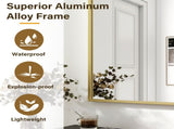 32"x40" Rectangular Bathroom Mirror Wall Mounted Mirror with Metal Frame, Gold 03652735
