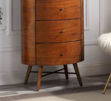 Walnut Finish 1pc Chest of Five Drawers Marble Top Ball Bearing Glides Bedroom Furniture B01146546